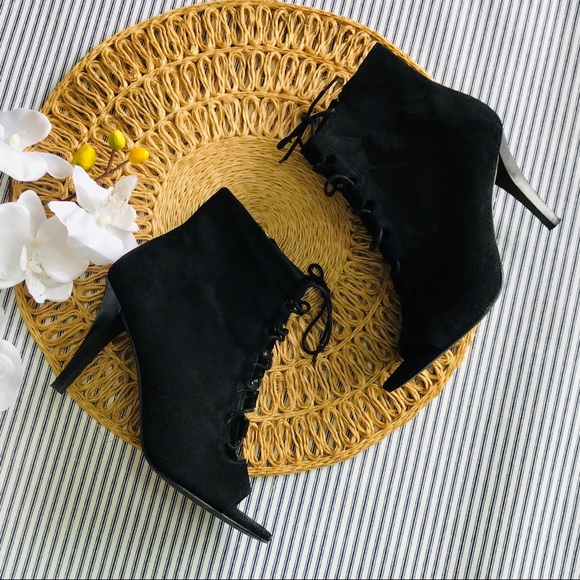 & Other Stories Shoes - & Other Stories Laceup Suede Booties